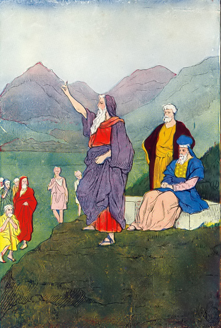 Moses proclaiming the covenant of God to the Isrealites